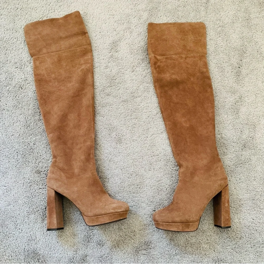 EUC JEFFREY CAMPBELL DESTINO THIGH HIGH FOLD OVER BOOT PLATFORM